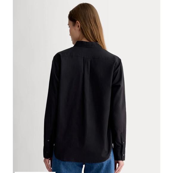 EVERLANE THE MUST-HAVE SHIRT IN SILKY COTTON Black Size 6 NWT - Picture 2 of 7